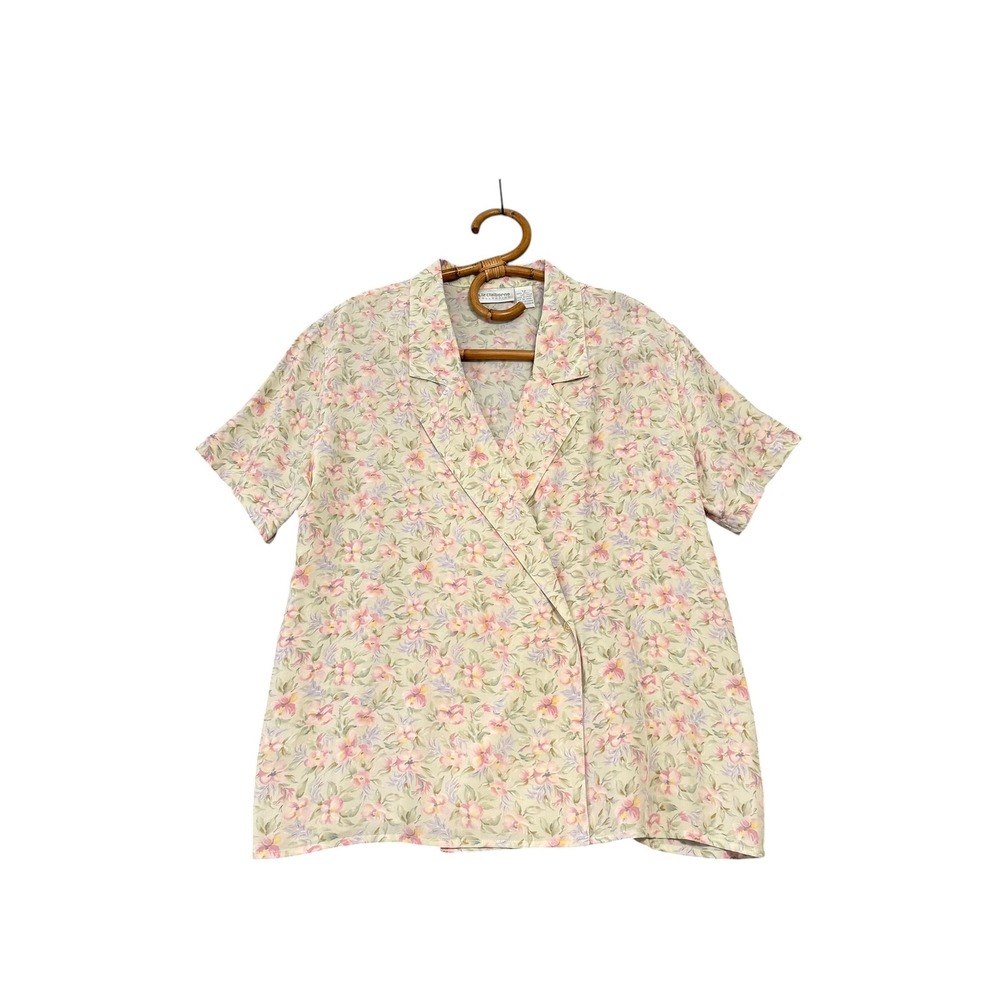 Vintage | Liz Claiborne | Floral Silk Blouse Size 12 100% Silk